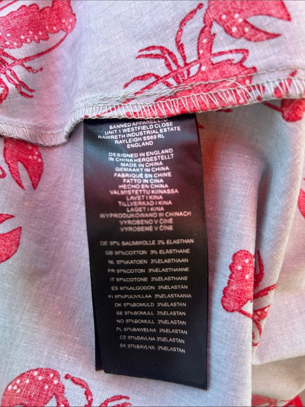 Light Blue Midi Sundress with Red Lobster Print - Picture 5 of 5